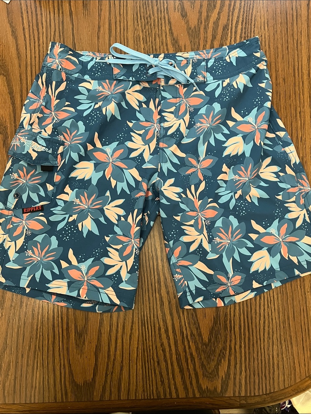 MAUI RIPPERS Women’s Floral Hybrid Swim Shorts - Teal Multicolor